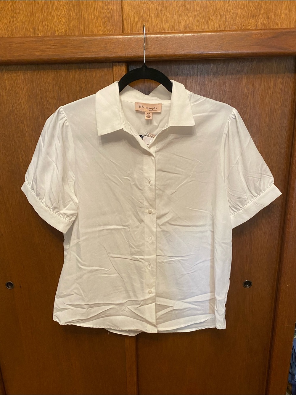 Philosophy White Short-Sleeve Button Down Shirt